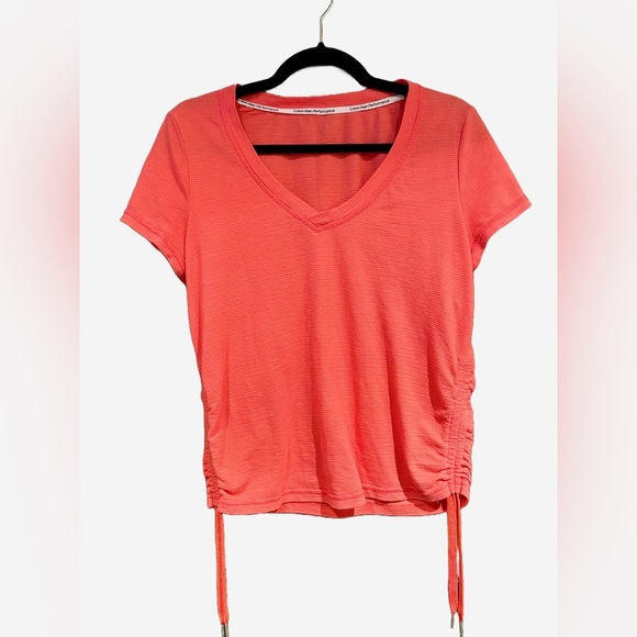 2/$20 - Calvin Klein Performance Pink V-Neck Active Top - Size Small - Picture 1 of 11